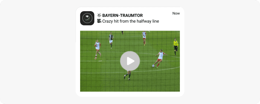 Rich push notification video